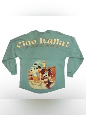 NEW DISNEY WORLD SPIRIT JERSEY SHIRT CIAO ITALIA Sz Small EPCOT ITALY TEAL COLOR